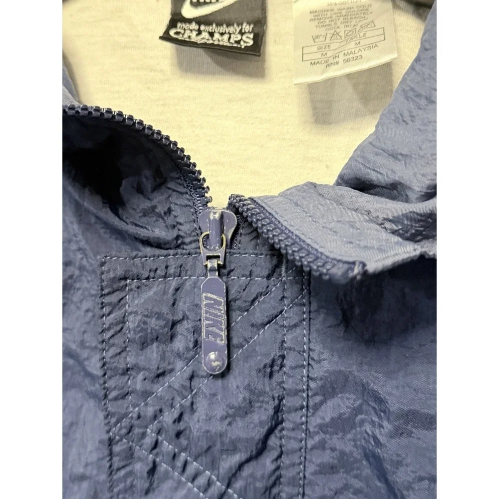 Vintage Nike Champs Sports Jacket M Blue Full Zip Windbreaker‎ Nylon 90S